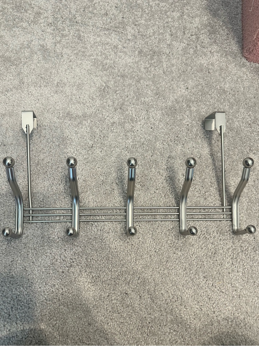 Over-the-Door 5-Hook Wall Rack in Brushed Silver from AtHome